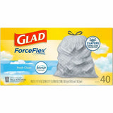 Glad ForceFlex Tall Kitchen Drawstring Trash Bags, 13 gal Capacity, 1.05 mil, 40/Box (CLO78361BX) 1 Box