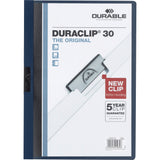 DURABLE DuraClip Report Cover, Clip Fastener, 8.5 x 11, Clear/Navy, 25/Box (DBL220328) Each