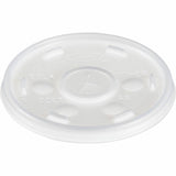 Dart 10 oz HIPS Plastic Straw-Slotted Lid, Translucent, 3.5" Diameter, 100/Pack (DCC10SLPK) Pack of 100