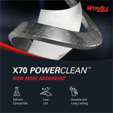 Wypall PowerClean X70 Medium Duty Cloths, Pop-Up Box, 8.34" x 16.80", 100/Box (KCC41455BX) Box of 100