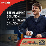 Wypall PowerClean X70 Medium Duty Cloths, Pop-Up Box, 8.34" x 16.80", 100/Box (KCC41455BX) Box of 100