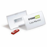DURABLE Click Fold Magnet Badge Holder, 2.9" x 3.8" x 0.3", Polypropylene, Clear, 1 Pack (DBL821519) 1 Pack