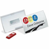 DURABLE Click Fold Magnet Badge Holder, 2.9" x 3.8" x 0.3", Polypropylene, Clear, 1 Pack (DBL821519) 1 Pack