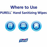 PURELL Alcohol Hand Sanitizing Wipes, 6" x 7", 175/Tub, (GOJ903106EA) Each