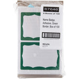 SICURIX Green Border Adhesive Badges, 2/Sheet, 100/Box (BAU67646) Box of 100