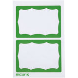 SICURIX Green Border Adhesive Badges, 2/Sheet, 100/Box (BAU67646) Box of 100