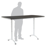 Iceberg Utility Table, Rectangle Top, Adjustable Height Tier(s), 72" Table Top Length x 36", Graphite (ICE69327) Each