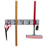 Genuine Joe Cleaning Tool Wall Organizer Rack, 5 x Broom, 3.75" x 16.50" x 2.75", Gray, 24/Carton (GJO12504CT) Case of 24