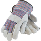 PIP B/C Grade Shoulder Split Cowhide Leather Palm Gloves, Gunn Cut, Wing Thumb, Large, Blue/Gray, 12 Pairs (PID847532L) Pack of 12