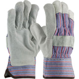PIP B/C Grade Shoulder Split Cowhide Leather Palm Gloves, Gunn Cut, Wing Thumb, Large, Blue/Gray, 12 Pairs (PID847532L) Pack of 12