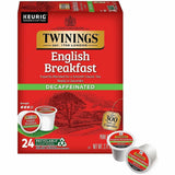 Twinings of London Decaf English Breakfast Black Tea K-Cup, Decaffeinated, 24/Box (TWG08757) Box of 24