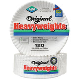 AJM 9" Original Heavyweight Plates, 9" Diameter, White, 120/Pack (AJMOH9AJBXWHPK) Pack of 120