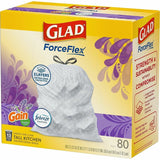 Glad ForceFlex Tall Kitchen Drawstring Trash Bags, Gain Lavender with Febreze Freshness, 13 gal Capacity, 0.78 mil, 80/Box (CLO78902BX) 1 Box