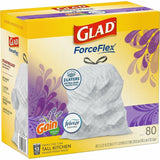Glad ForceFlex Tall Kitchen Drawstring Trash Bags, Gain Lavender with Febreze Freshness, 13 gal Capacity, 0.78 mil, 80/Box (CLO78902BX) 1 Box