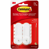 Command Medium Wire Hook, 3 lb (1.36 kg) Capacity, White, Plastic, 2/Pack (MMM17068ES) Pack of 2