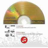 Maxell CD-R Media, 120mm, 1.33 Hour Maximum Recording Time (MAX625156) Pack of 50