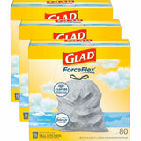 Glad ForceFlex Tall 13 Gallon Kitchen Drawstring Trash Bags, 80/Box, 240 Boxes/Pallet (CLO78899PL) 1 Pallet