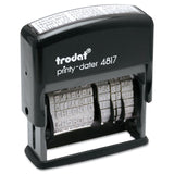 Trodat® Printy Economy 12-Message Date Stamp, Self-Inking, 2" x 0.38", Black (USSE4817)