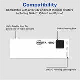 Avery Direct Thermal Roll Labels, 3 1/2" x 1 1/8", 350/Sheet, 2 Total Sheets, 700/Box (AVE04183) Box of 700