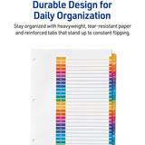 Avery Customizable Table of Contents Ready Index Multicolor Dividers, 26-Tab, A to Z, 11 x 8.5, White, 6 Sets (AVE11832) Pack of 6
