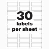 Avery PermaTrack Destructible Asset Tag Labels, 0.75" x 2", Rectangular, White, 240/Pack (AVE60531) Pack of 240