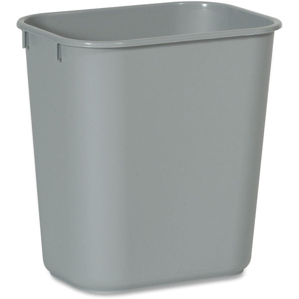 Rubbermaid Commercial Deskside Wastebasket, 3.25 gal Capacity, Rust Resistant, Chip Resistant, Dent Resistant, Durable, Easy to Clean, 12.1", x 8.3" Width, Plastic, Gray, 12/Carton