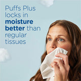 Puffs Plus Lotion Facial Tissue, 2 Ply, 8.20" x 8.40", White, 124/Box, 6/Pack (PGC39383PK) Pack of 6