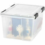 IRIS Weathertight Storage Box, 46 Quarts, 11 4/5"H x 15 4/5"W x 19 7/10"D, Clear, 40 lb, 11.65 gal, Latch Closure (IRS110450) Each