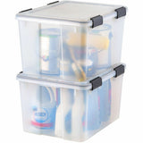 IRIS Weathertight Storage Box, 46 Quarts, 11 4/5"H x 15 4/5"W x 19 7/10"D, Clear, 40 lb, 11.65 gal, Latch Closure (IRS110450) Each