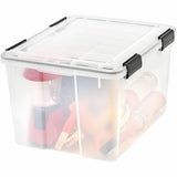 IRIS Weathertight Storage Box, 46 Quarts, 11 4/5"H x 15 4/5"W x 19 7/10"D, Clear, 40 lb, 11.65 gal, Latch Closure (IRS110450) Each