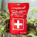 Life+Gear Survival/First Aid Kit, Red, Plastic, Fabric, Glass, 2 (DCY413819) Box of 4