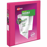 Avery Avery Durable View 3 Ring Binder, 1" Slant Rings, 1 Pink Binder (17830), 1" Binder Capacity, Letter, 8½" x 11", 250 Sheet Capacity (AVE17830) Each