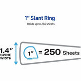 Avery Avery Durable View Binders with Slant Rings, 1" Binder Capacity, Letter, 8½" x 11", 1 2/5" Spine Width, 250 x 1" Ring (AVE17831) Each
