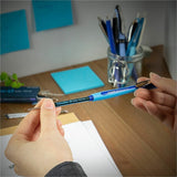 Schneider Slider Rave XB Ballpoint Pen, Retractable, Blue Ink, Blue Rubberized, Light Blue Barrel, 5/Pack (RED132503PK) Pack of 5