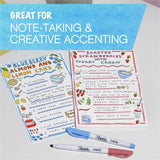 Sharpie S-Note Art Marker, Papaya, Raspberry, Lemonade, Sea Green, Periwinkle, Grape Ink, 6/Pack (SAN2130683) Pack of 6