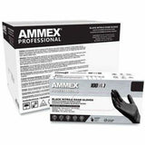 Ammex Examination Gloves, Black, 4 mil Thickness, Large Size, 100/Box (AMXABNPF46100) Case of 1000