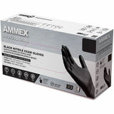Ammex Examination Gloves, Black, 4 mil Thickness, Large Size, 100/Box (AMXABNPF46100) Case of 1000