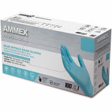 Ammex Examination Gloves, Blue, 4 mil Thickness, Polymer Coating, Large Size, 100/Box (AMXAPFN46100) Case of 1000