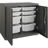 HON® Flagship Storage Cabinet with 4 Small and 4 Medium Bins, 30w x 18d x 28h, Charcoal (HONSC182830LGS) Each