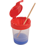 Deflecto Antimicrobial Kids No Spill Paint Cup Red, Paint, Brush, 3.93" x 3.46" x 3.93" (DEF39515RED) Each