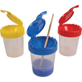 Deflecto Antimicrobial Kids No Spill Paint Cup Red, Paint, Brush, 3.93" x 3.46" x 3.93" (DEF39515RED) Each