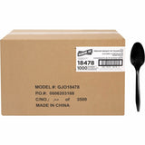Genuine Joe Medium-weight Individually Wrapped Teaspoons, Black, 1000/Carton (GJO18478) Case of 1000