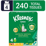 Kleenex Soothing Lotion Tissues, 3 Ply, WhiteBox, 60/Box, 4/Pack (KCC54289) Pack of 4