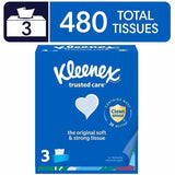 Kleenex Trusted Care Tissues, 2 Ply, 8.40" x 8.50", White, 160/Box, 3/Pack (KCC54303) Pack of 3