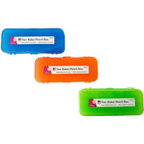 Charles Leonard Double-sided Pencil Boxes, 1.50" x 8.50" x 3.50", Double Sided, Assorted, 24/Display Box (LEO76310ST) Set of 24