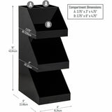 Mind Reader 3-Tier Countertop Organizer, 16" x 9" x 6", Black, 5 Compartment (EMS3TCORGBLK) Each