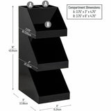 Mind Reader 3-Tier Countertop Organizer, 16" x 9" x 6", Black, 5 Compartment (EMS3TCORGBLK) Each