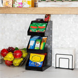 Mind Reader 3-Tier Countertop Organizer, 16" x 9" x 6", Black, 5 Compartment (EMS3TCORGBLK) Each