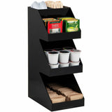 Mind Reader 3-Tier Countertop Organizer, 16" x 9" x 6", Black, 5 Compartment (EMS3TCORGBLK) Each
