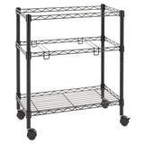 Alera® Two-Tier File Cart for Front-to-Back + Side-to-Side Filing, Metal, 1 Shelf, 3 Bins, 26" x 14" x 29.5", Black (ALEFW601426BL) Each